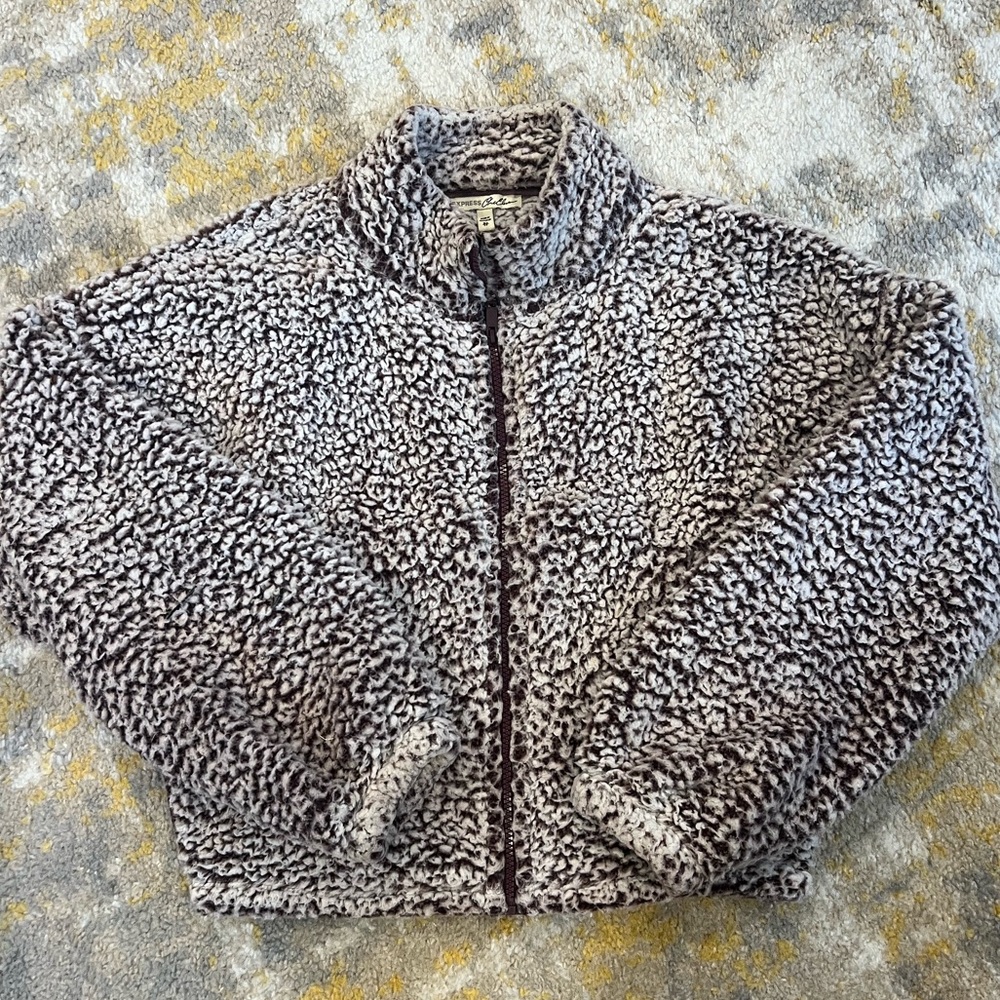 Express One Eleven Fuzzy Knit Jacket